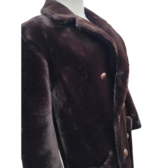 Russell Taylor Flipper vintage 80 Faux Fur Double Breasted Coat Luxury Glam‎ - Picture 9 of 14
